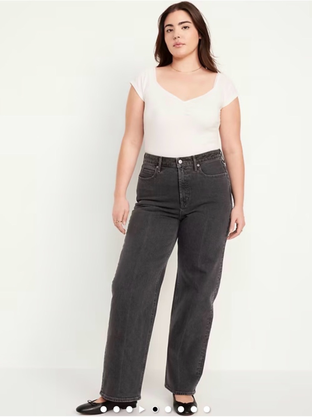 Old Navy Extra High-Waisted Wide-Leg Jeans Fade Black 12